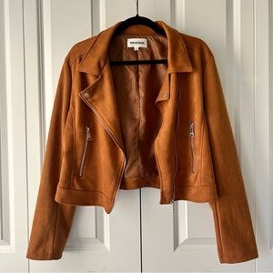 Vigoss Faux Suede Moto Jacket (EUC) — Camel, Size Large